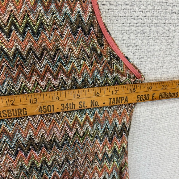 Maeve Anthropologie Westwater Dress Womens Med Chevron Knit Flounce Hem Boho - Picture 8 of 9